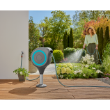 Gardena terases šļūtenes kaste RollUp M, 20 m šļūtene, tirkīza krāsā, automātiska uzvijšana