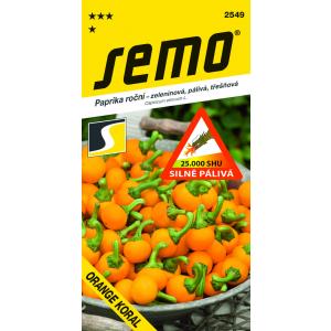 Sēklas zaļie asie pipari Orange Koral quick field 0,6 g SHU 25 000