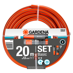 Gardena šļūtene Basic 13 mm (1/2"), 20 m – komplekts