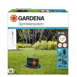 Gardena Komplekts ar izvelkamu četrstūrveida smidzinātāju OS 140